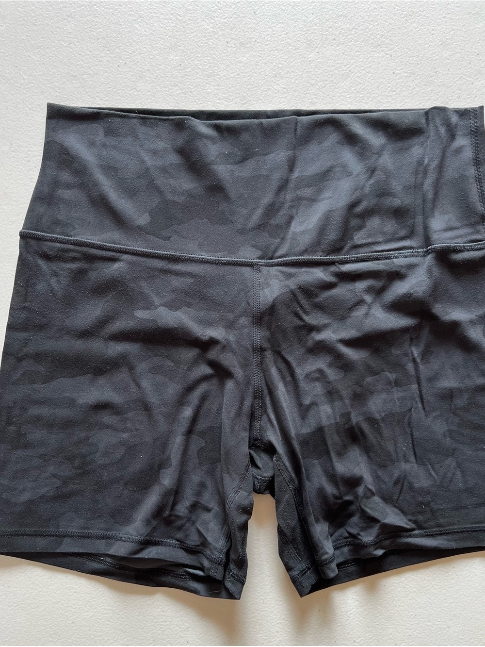 Lululemon Black ‘Camo pattern’ Women's High-Waist Performance Shorts
